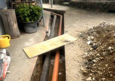Fouille pour pose de canalisations